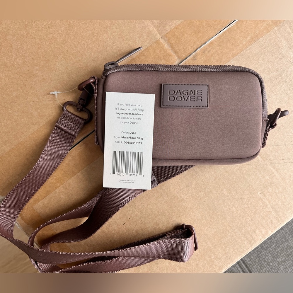 Dagne Dover MARA NEOPRENE PHONE SLING in Neoprene, color Dune
